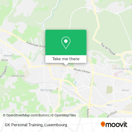 GK Personal Training map