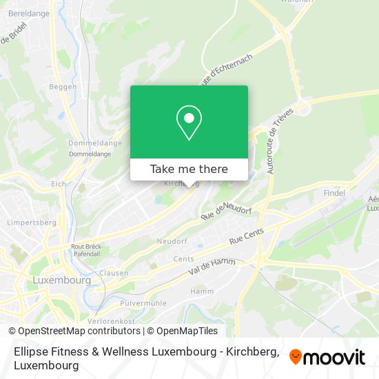 Ellipse Fitness & Wellness Luxembourg - Kirchberg map