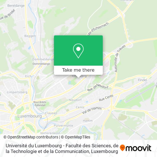 Université du Luxembourg - Faculté des Sciences, de la Technologie et de la Communication Karte