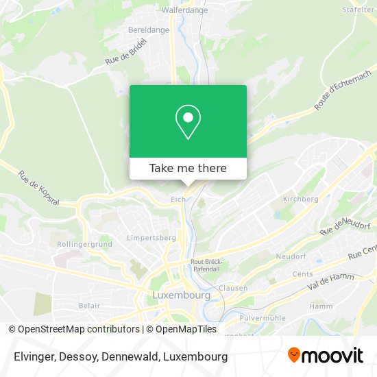Elvinger, Dessoy, Dennewald map