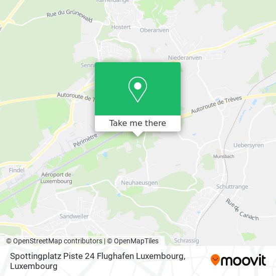 Spottingplatz Piste 24 Flughafen Luxembourg map