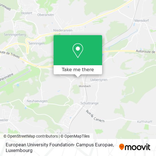 European University Foundation- Campus Europae map