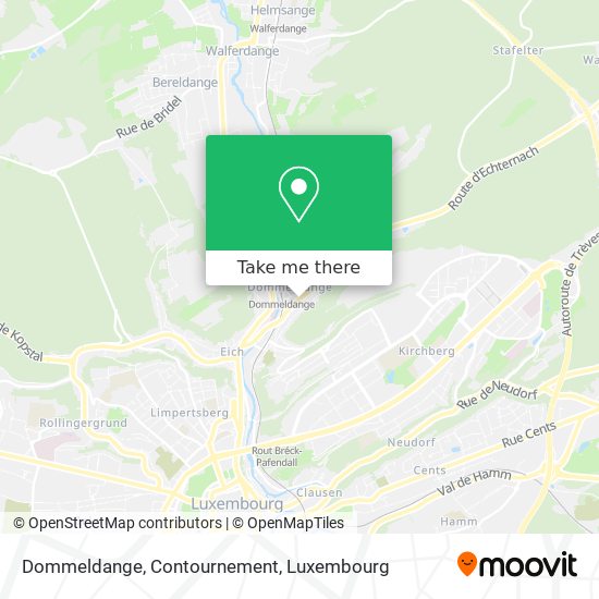 Dommeldange, Contournement map