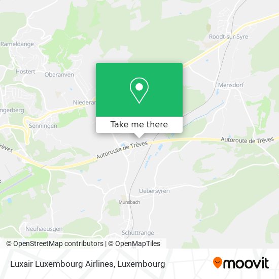 Luxair Luxembourg Airlines map