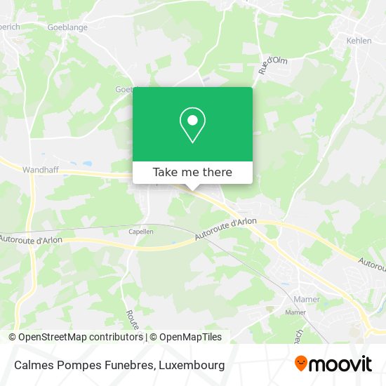 Calmes Pompes Funebres map