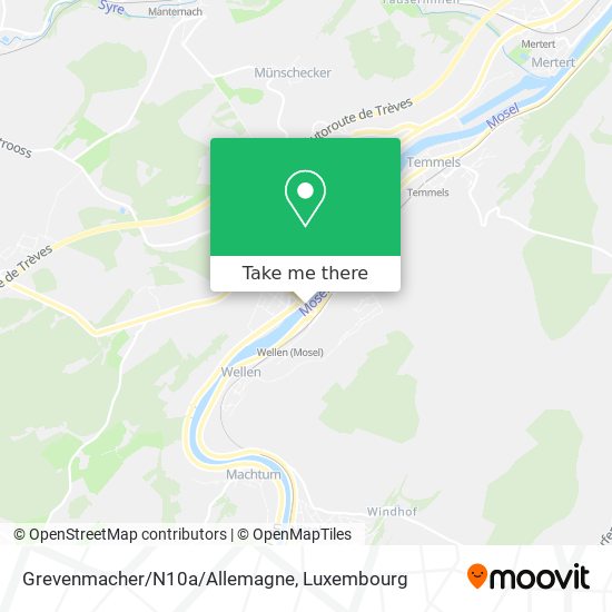 Grevenmacher/N10a/Allemagne map