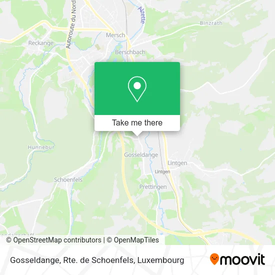 Gosseldange, Rte. de Schoenfels map