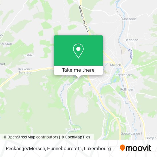 Reckange / Mersch, Hunnebourerstr. Karte
