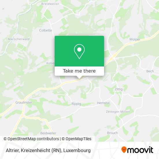 Altrier, Kreizenhéicht (RN) map