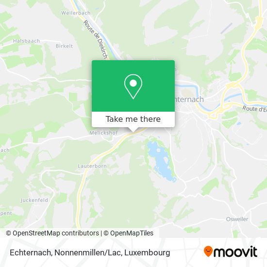 Echternach, Nonnenmillen/Lac Karte