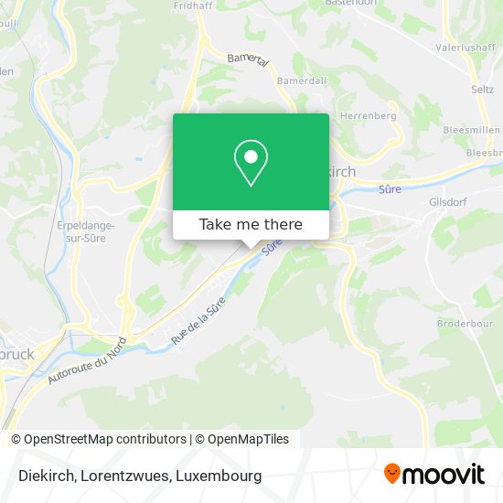 Diekirch, Lorentzwues Karte