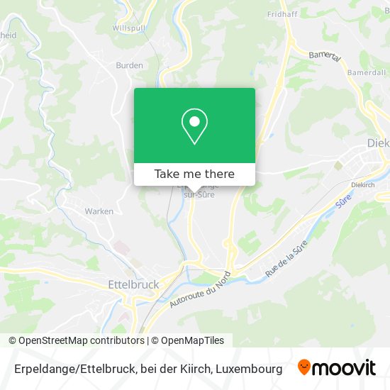Erpeldange / Ettelbruck, bei der Kiirch Karte
