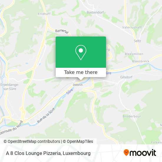 A 8 Clos Lounge Pizzeria map