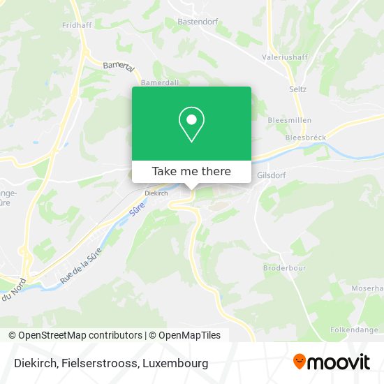 Diekirch, Fielserstrooss Karte