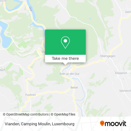 Vianden, Camping Moulin map