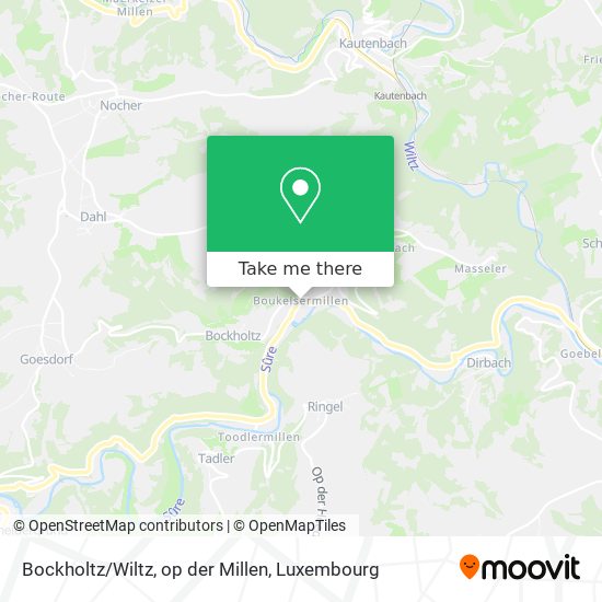 Bockholtz/Wiltz, op der Millen map