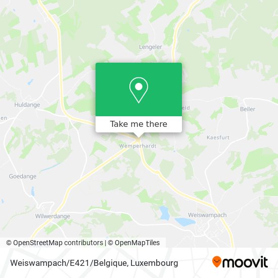 Weiswampach/E421/Belgique map