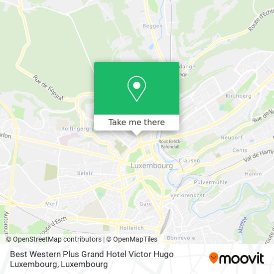 Best Western Plus Grand Hotel Victor Hugo Luxembourg map