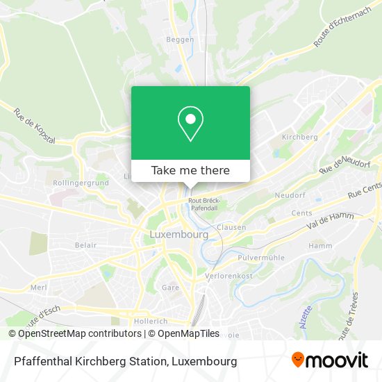 Pfaffenthal Kirchberg Station Karte
