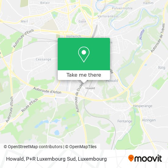 Howald, P+R Luxembourg Sud Karte