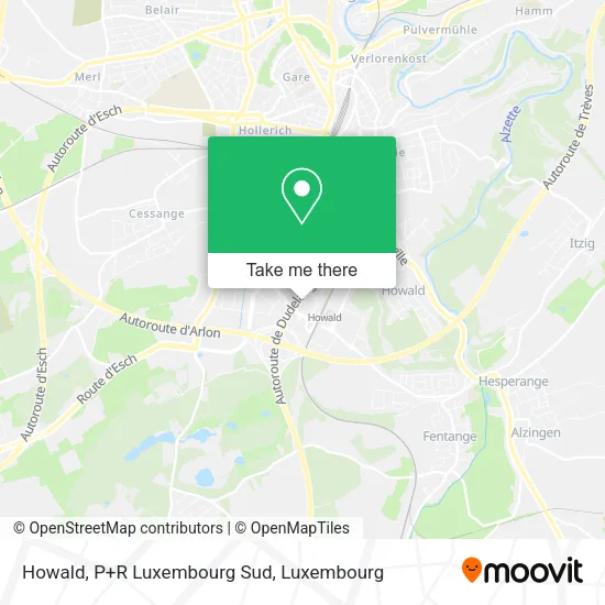 Howald, P+R Luxembourg Sud map