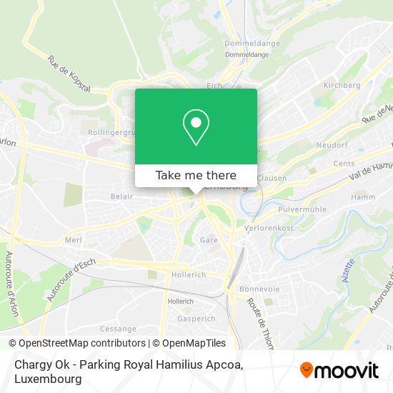 Chargy Ok - Parking Royal Hamilius Apcoa map