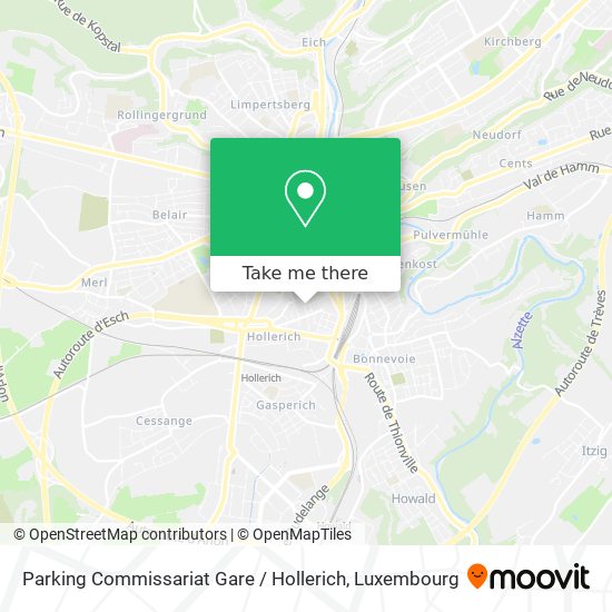 Parking Commissariat Gare / Hollerich map
