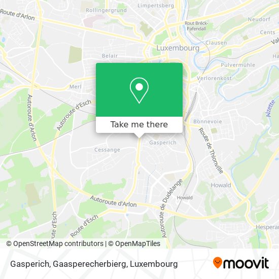 Gasperich, Gaasperecherbierg Karte