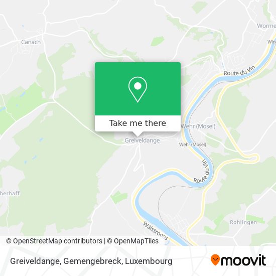 Greiveldange, Gemengebreck map