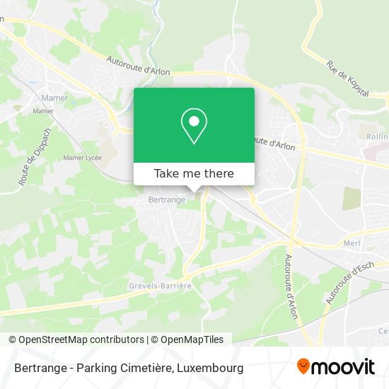 Bertrange - Parking Cimetière Karte