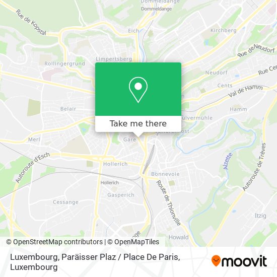 Luxembourg, Paräisser Plaz / Place De Paris Karte
