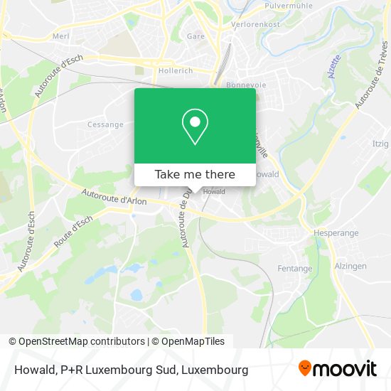 Howald, P+R Luxembourg Sud map