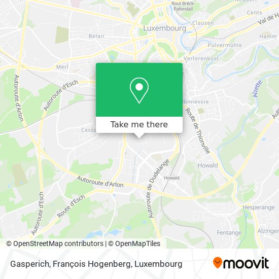 Gasperich, François Hogenberg map