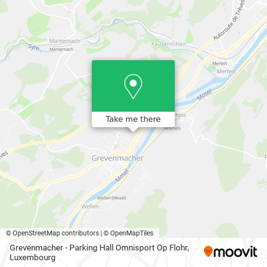 Grevenmacher - Parking Hall Omnisport Op Flohr map