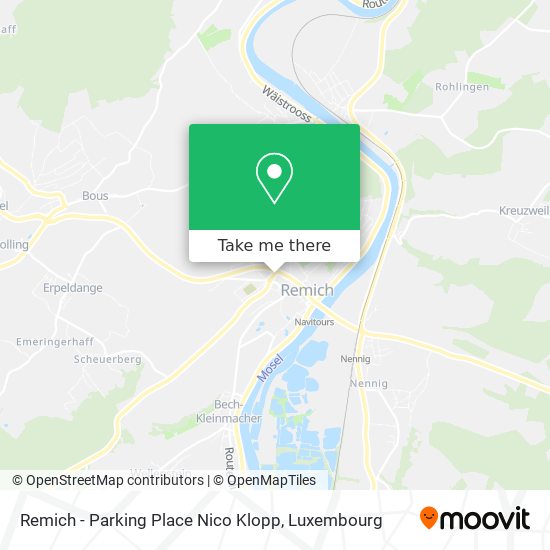 Remich - Parking Place Nico Klopp map