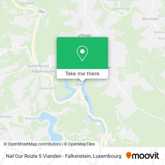 Nat'Our Route 5 Vianden - Falkenstein map