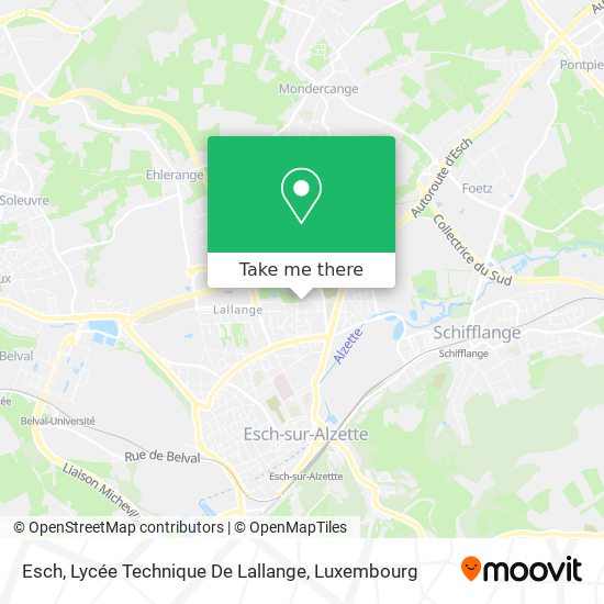 Esch, Lycée Technique De Lallange map