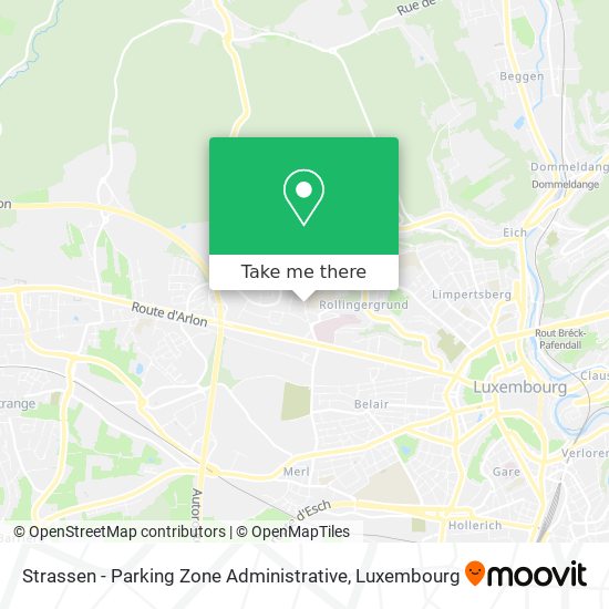Strassen - Parking Zone Administrative Karte