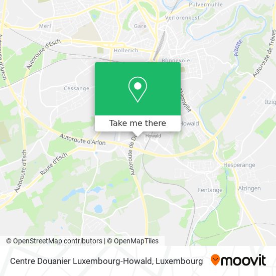 Centre Douanier Luxembourg-Howald map