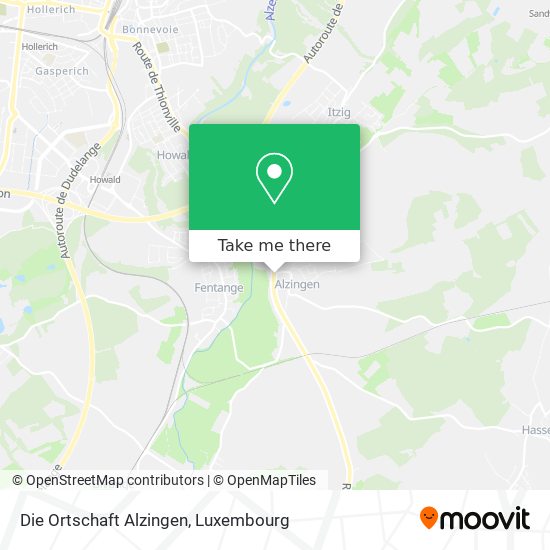 Die Ortschaft Alzingen Karte