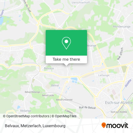 Belvaux, Metzerlach Karte