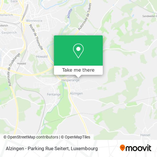 Alzingen - Parking Rue Seitert map