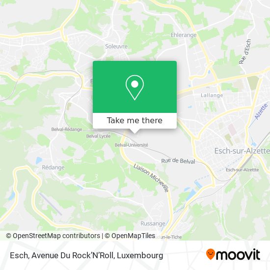Esch, Avenue Du Rock’N’Roll map
