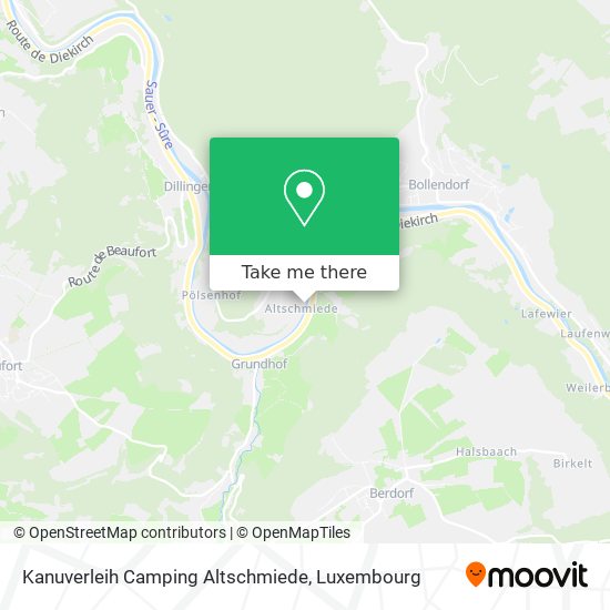Kanuverleih Camping Altschmiede Karte