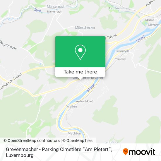 Grevenmacher - Parking Cimetière ""Am Pietert"" Karte