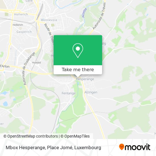 Mbox Hesperange, Place Jomé map
