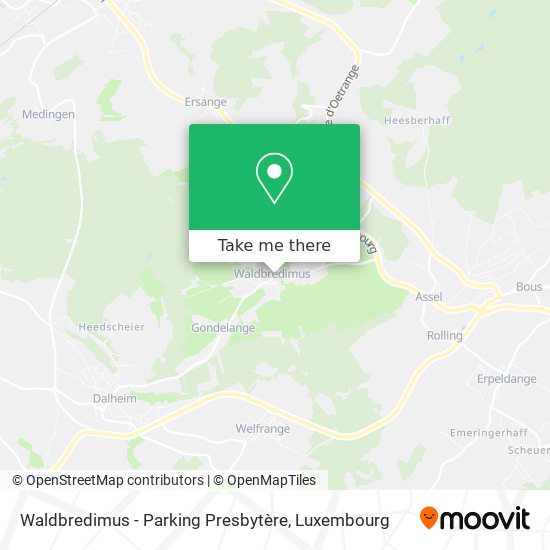 Waldbredimus - Parking Presbytère Karte