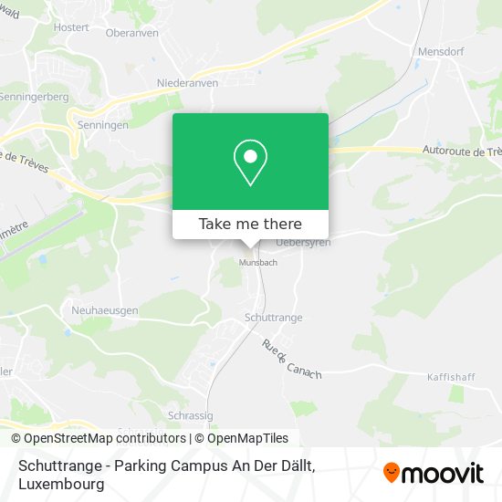 Schuttrange - Parking Campus An Der Dällt Karte
