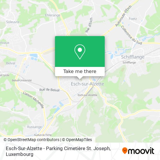 Esch-Sur-Alzette - Parking Cimetière St. Joseph Karte