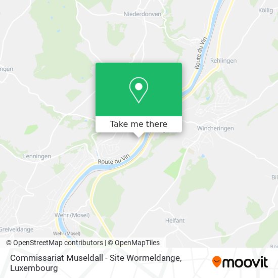 Commissariat Museldall - Site Wormeldange map